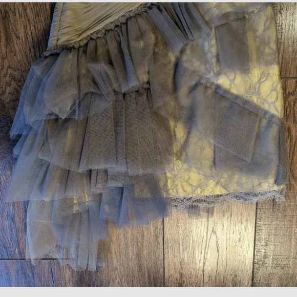 BCBG MaxAzria Runway Sz 2 Tulle Lace Yellow Asymmetric Bodycon Dress Retail $429 - Picture 5 of 16